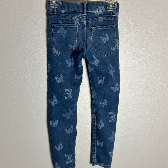 Wonder Nation Girls Blue Denim Jegging Jeans Butterfly Print size M(7-8) - Picture 6 of 7